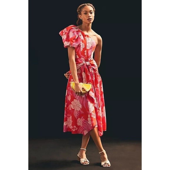 Farm Rio Dresses & Skirts - FARM Rio Red One Shoulder Dress